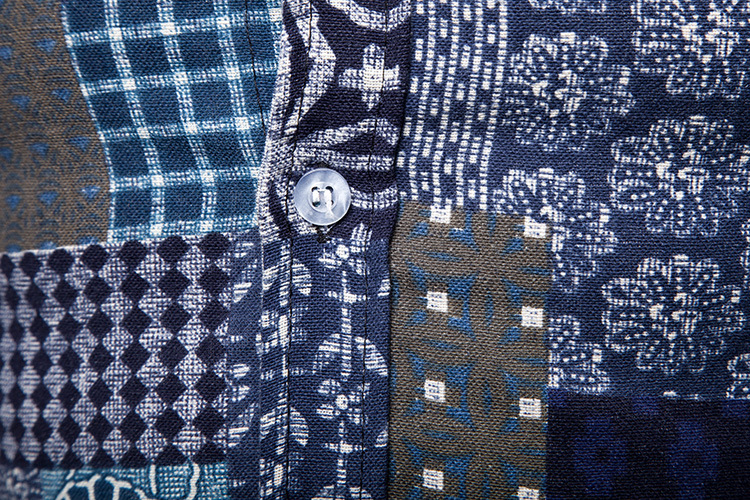 2021 High quality Men Casual Cotton Linen Shirt Vintage Floral Short Sleeve Shirts Hawaiian Shirt