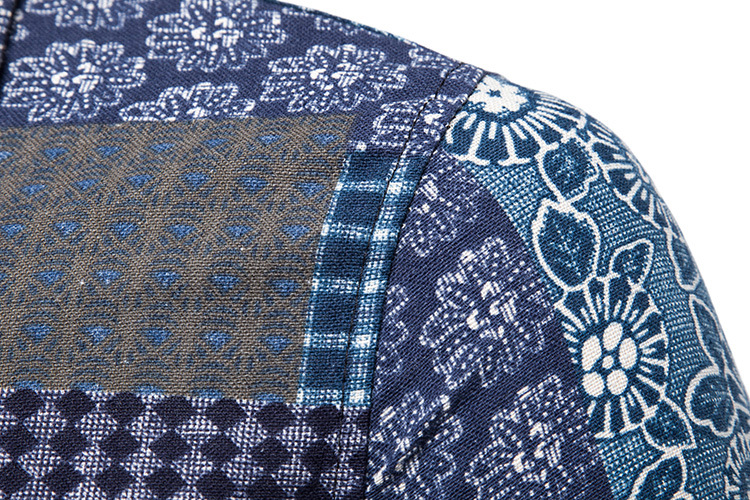 2021 High quality Men Casual Cotton Linen Shirt Vintage Floral Short Sleeve Shirts Hawaiian Shirt