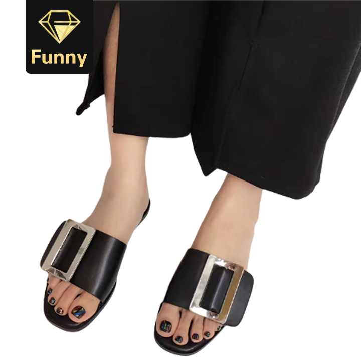 2021 High quality women flip flops buckle slippers women belt buckle slippers sandals