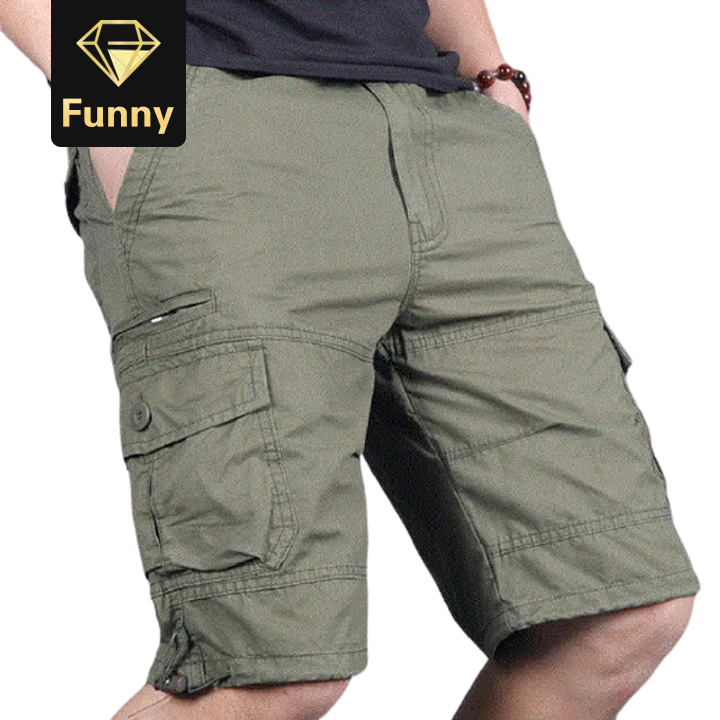 2021 High quality Men's Cargo Shorts Men Cotton Loose Work Casual Shorts Plus Size 4XL