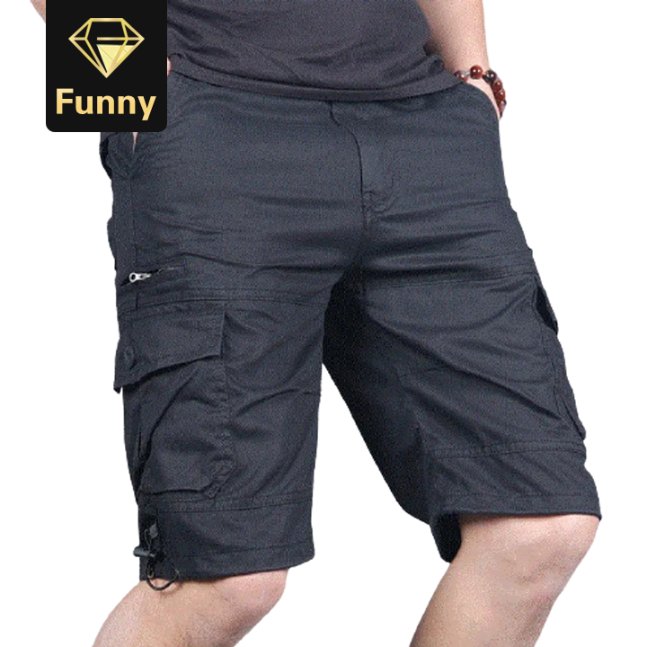 2021 High quality Men's Cargo Shorts Men Cotton Loose Work Casual Shorts Plus Size 4XL