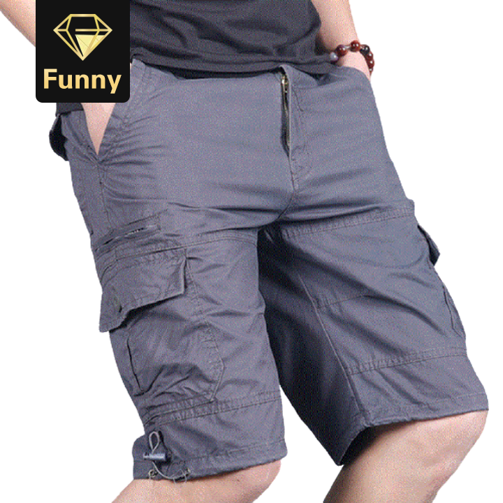 2021 High quality Men's Cargo Shorts Men Cotton Loose Work Casual Shorts Plus Size 4XL