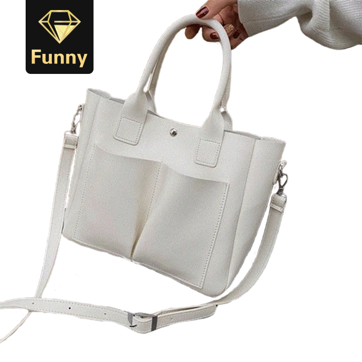 2021 High quality 2PCS Large Capacity Ladies Tote Bag Blue Leather Shoulder Bags Fashion  Woman Handbag