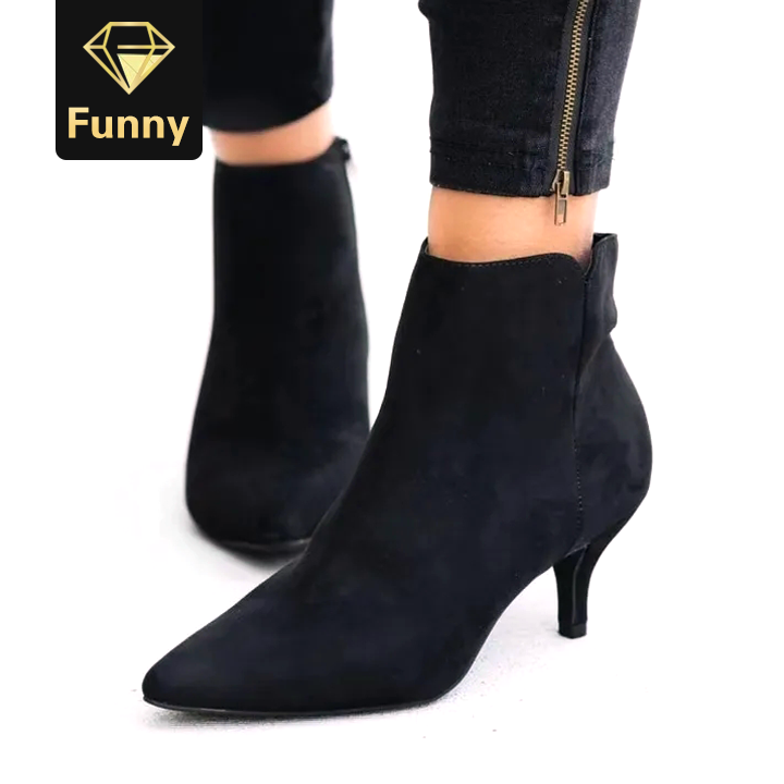 2021 High quality Women's Boots Leopard Pointed Ladies High Heels