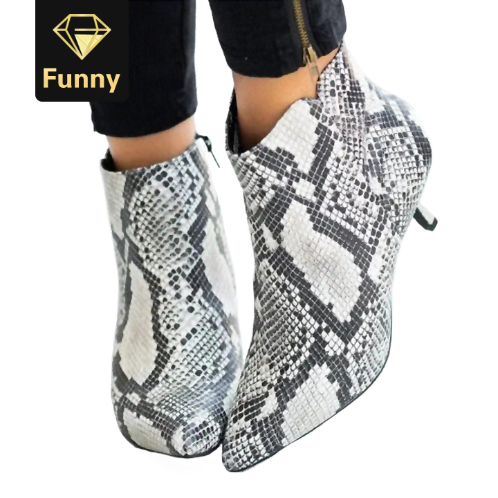 2021 High quality Women's Boots Leopard Pointed Ladies High Heels