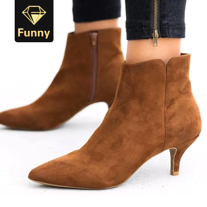 2021 High quality Women's Boots Leopard Pointed Ladies High Heels