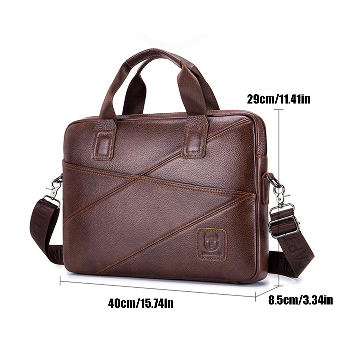 2021 High quality Men Briefcase Bag Genuine Leather 15 inch Laptop Bag Business Tote Briefcase