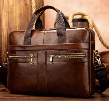 2021 High quality Leather Business Messenger Men Briefcase Handbag Mens Laptop Briefcase