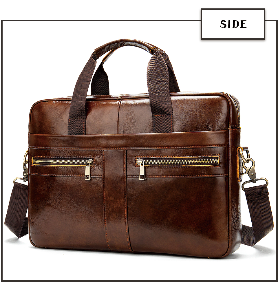 2021 High quality Leather Business Messenger Men Briefcase Handbag Mens Laptop Briefcase