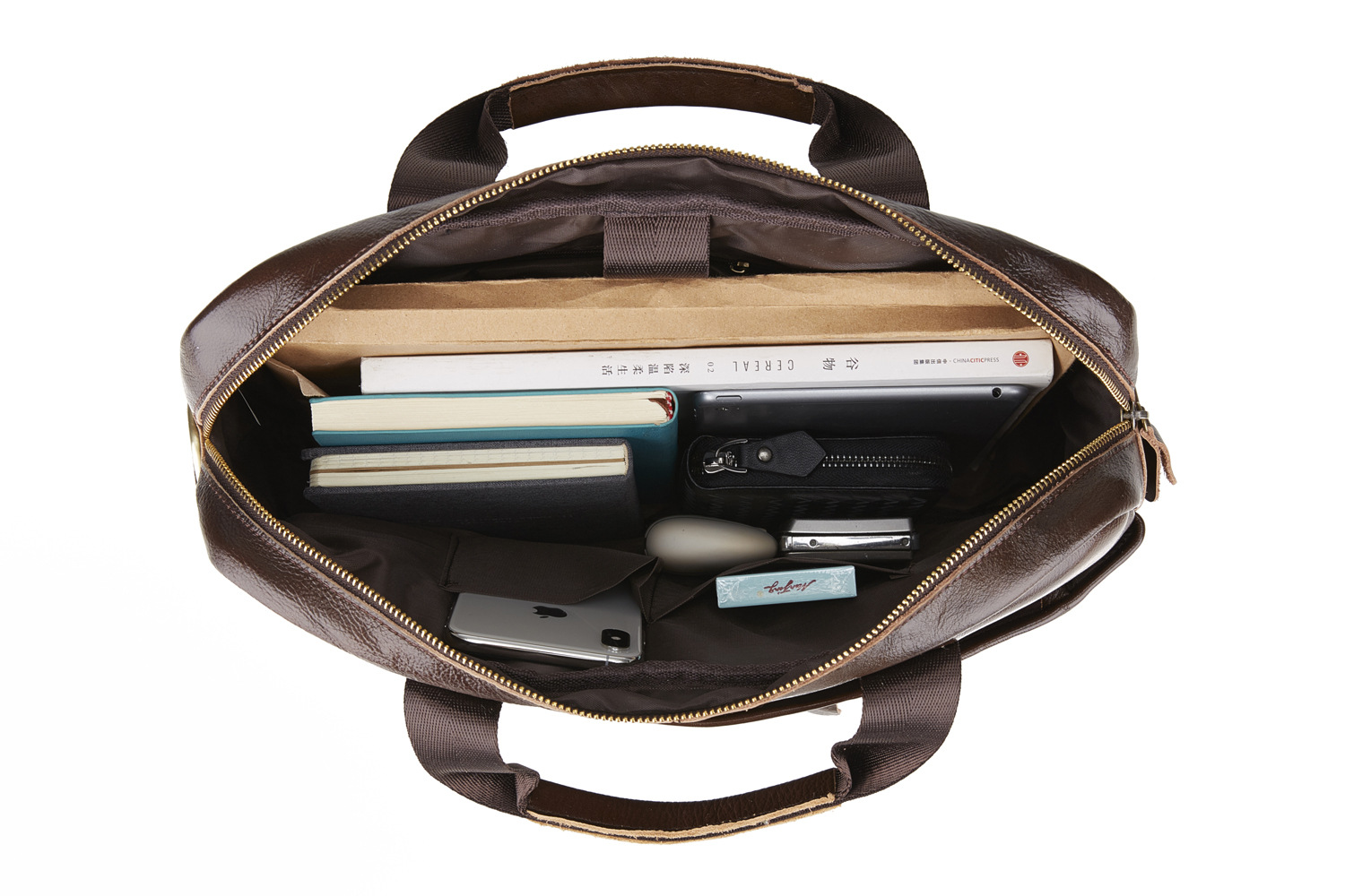 2021 High quality Men Leather Briefcase Men Genuine Leather Handbag High Quality Business Briefcase