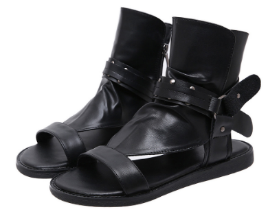 2021 High quality Rome Style Flat Sandals Women Fashion Buckle Ankle Strap Soft Leather Open Toe Beach Sandals