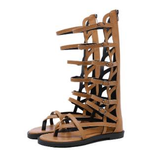 2021 High quality Women Sandals Women Flat Sandal Over The Knee Flip Flops Female Summer Sandals With Zipper