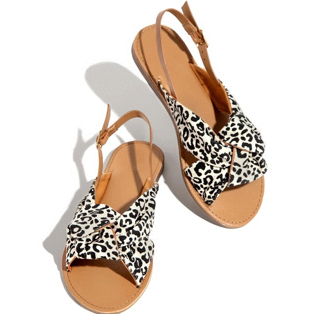 2021 High quality Women Sandals Bow Tie Summer Casual Fashion Flats Print Denim Leopard Shoes Beach Ladies Sandals