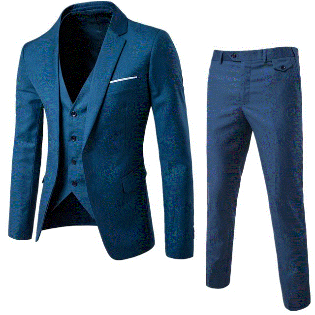 2021 High quality High Quality Business Casual Suit Three-piece Groom Best Man Suit 9-color Choose Plus Size