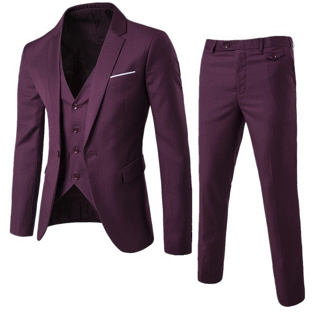 2021 High quality High Quality Business Casual Suit Three-piece Groom Best Man Suit 9-color Choose Plus Size