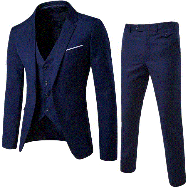 2021 High quality High Quality Business Casual Suit Three-piece Groom Best Man Suit 9-color Choose Plus Size