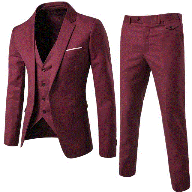 2021 High quality High Quality Business Casual Suit Three-piece Groom Best Man Suit 9-color Choose Plus Size