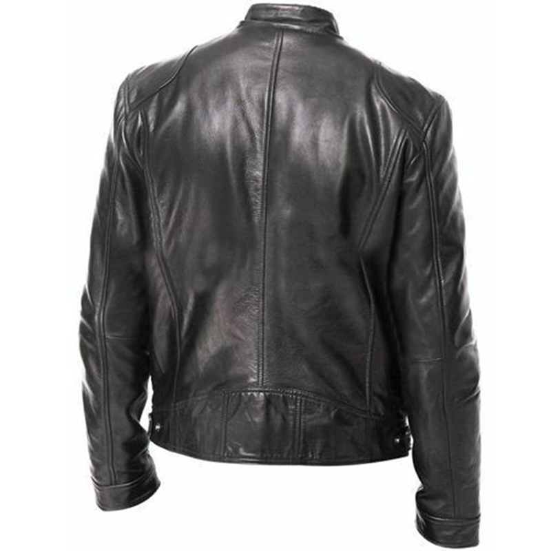 2021 High quality Male Leather Jacket Plus Size Black Brown Mens Stand Collar Coats Leather Jackets