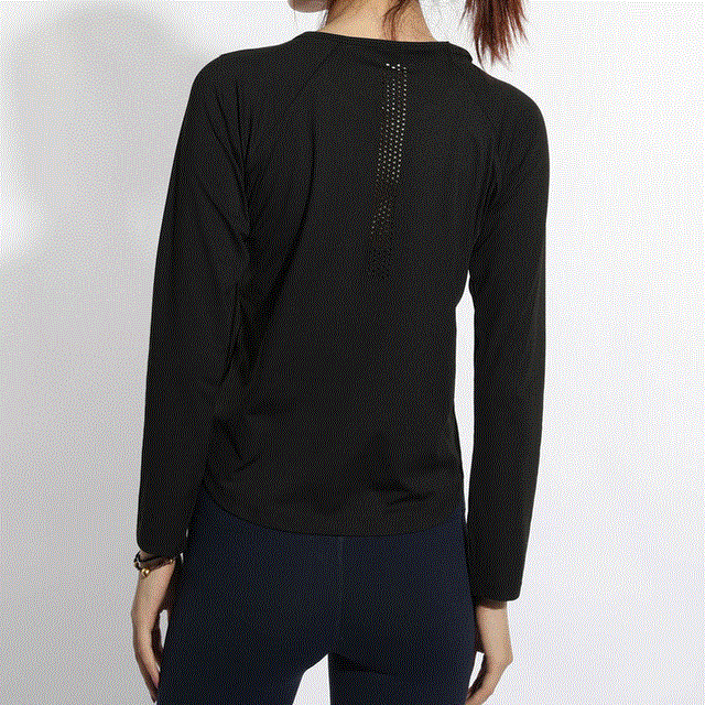 2021 High quality Plus Size Women Long sleeve Yoga Back Hollow Fitness Gymwear Yoga Top Breathable Quick Dry Gymwear