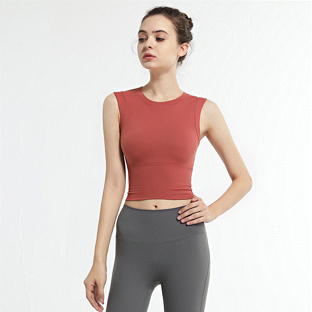 2021 High quality Seamless Yoga Tops Women Sleeveless Sports Tops Gymwear Running Quick Dry Fitness Gymwear