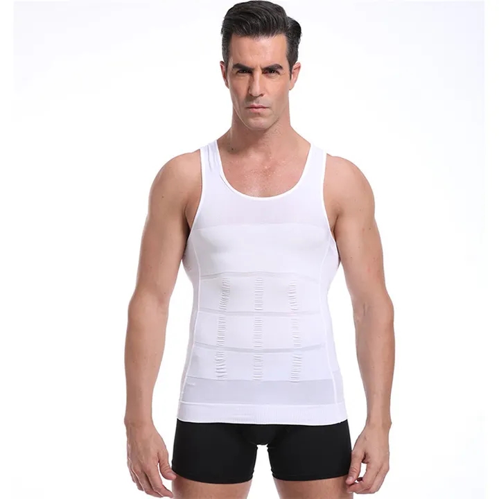 2021 High quality Body Slimming Tummy Shaper Men Plain Vest Shapewear Belly Waist Girdle Slim Shapers Underwear