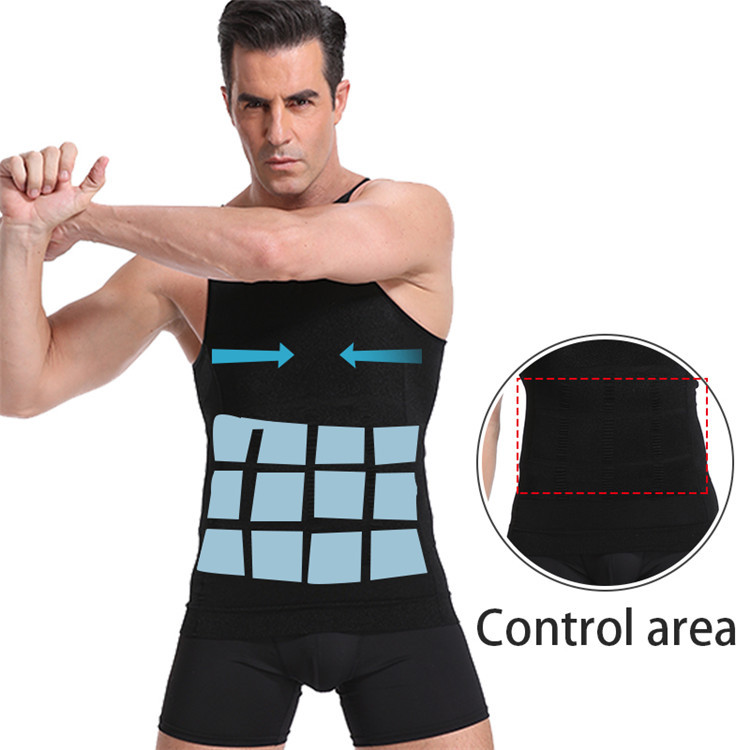 2021 High quality Body Slimming Tummy Shaper Men Plain Vest Shapewear Belly Waist Girdle Slim Shapers Underwear