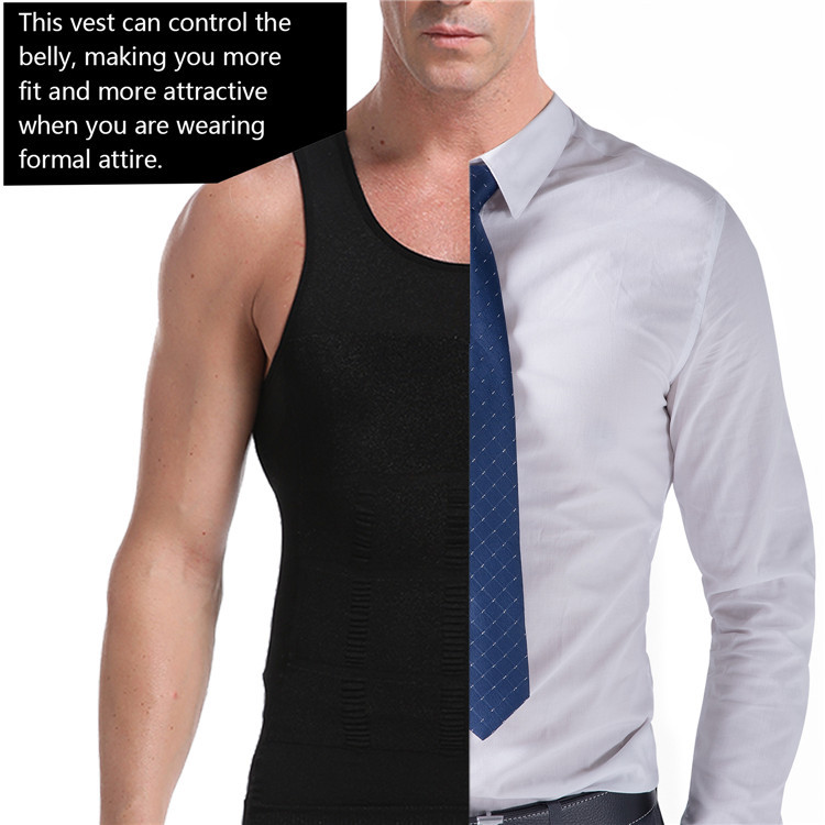 2021 High quality Body Slimming Tummy Shaper Men Plain Vest Shapewear Belly Waist Girdle Slim Shapers Underwear