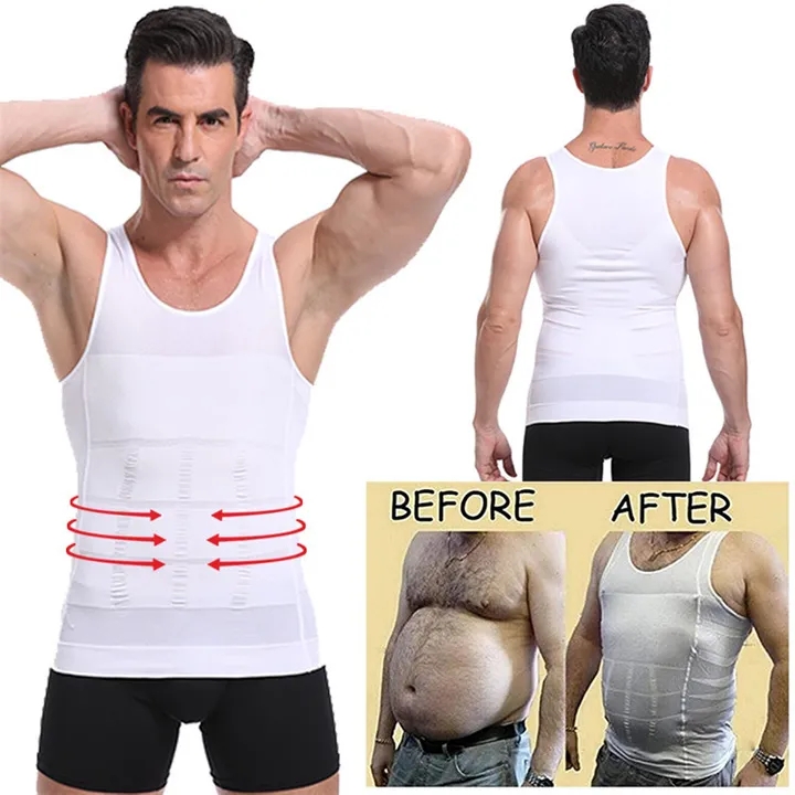 2021 High quality Body Slimming Tummy Shaper Men Plain Vest Shapewear Belly Waist Girdle Slim Shapers Underwear