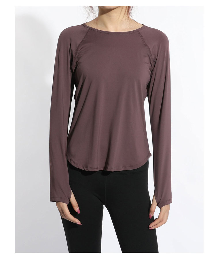 2021 High quality Plus Size Women Long sleeve Yoga Back Hollow Fitness Gymwear Yoga Top Breathable Quick Dry Gymwear
