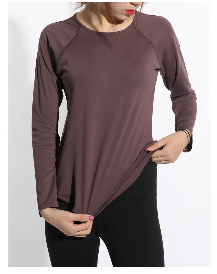 2021 High quality Plus Size Women Long sleeve Yoga Back Hollow Fitness Gymwear Yoga Top Breathable Quick Dry Gymwear