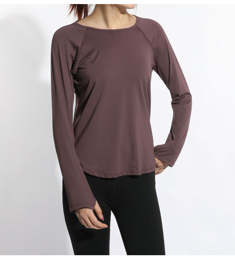 2021 High quality Plus Size Women Long sleeve Yoga Back Hollow Fitness Gymwear Yoga Top Breathable Quick Dry Gymwear
