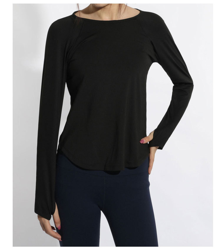 2021 High quality Plus Size Women Long sleeve Yoga Back Hollow Fitness Gymwear Yoga Top Breathable Quick Dry Gymwear