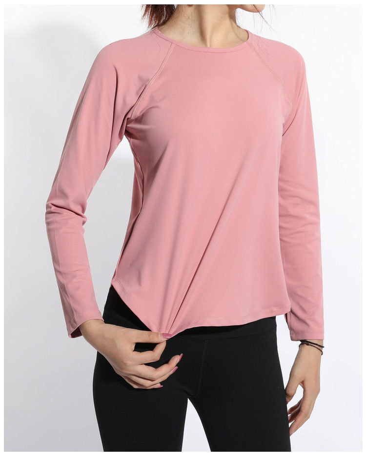 2021 High quality Plus Size Women Long sleeve Yoga Back Hollow Fitness Gymwear Yoga Top Breathable Quick Dry Gymwear