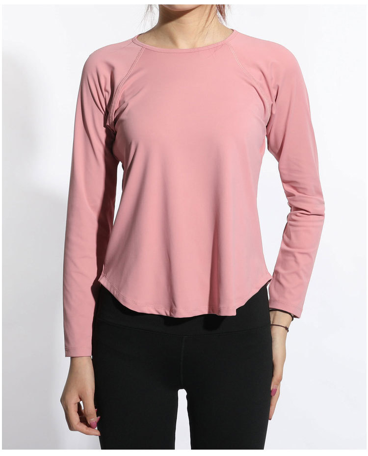 2021 High quality Plus Size Women Long sleeve Yoga Back Hollow Fitness Gymwear Yoga Top Breathable Quick Dry Gymwear