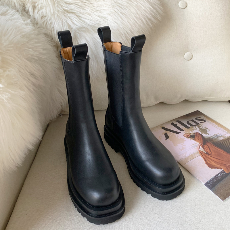 2021 High quality Women's Platform Chelsea Boots Women Chunky Ankle Boots Fashion Ladies Boots