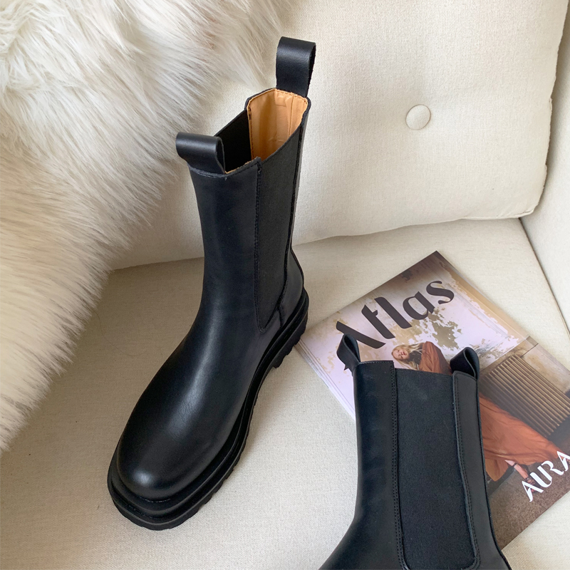 2021 High quality Women's Platform Chelsea Boots Women Chunky Ankle Boots Fashion Ladies Boots