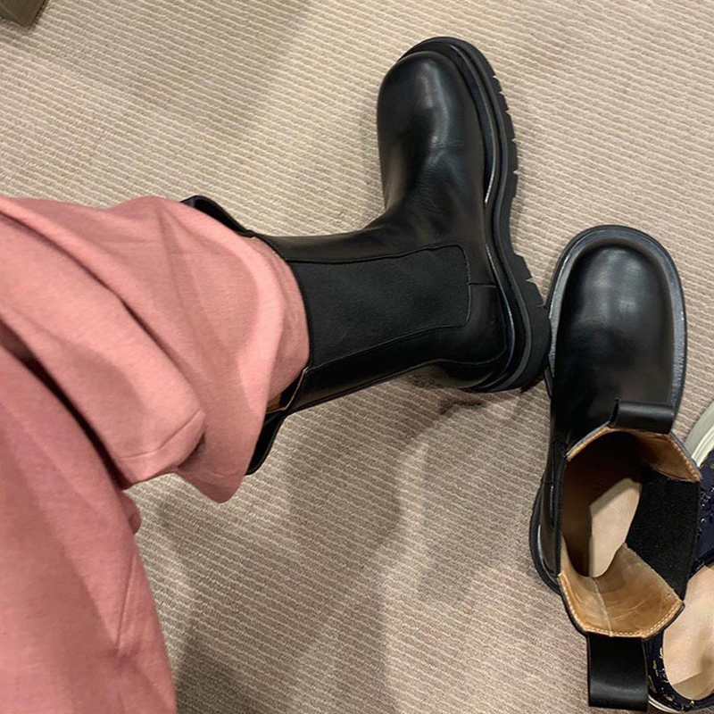 2021 High quality Women's Platform Chelsea Boots Women Chunky Ankle Boots Fashion Ladies Boots