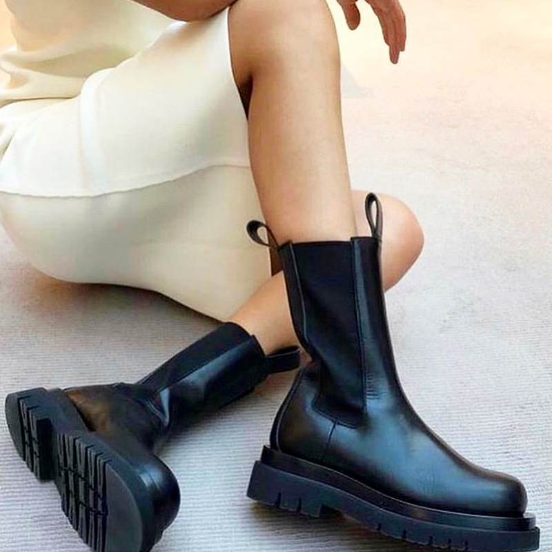 2021 High quality Women's Platform Chelsea Boots Women Chunky Ankle Boots Fashion Ladies Boots