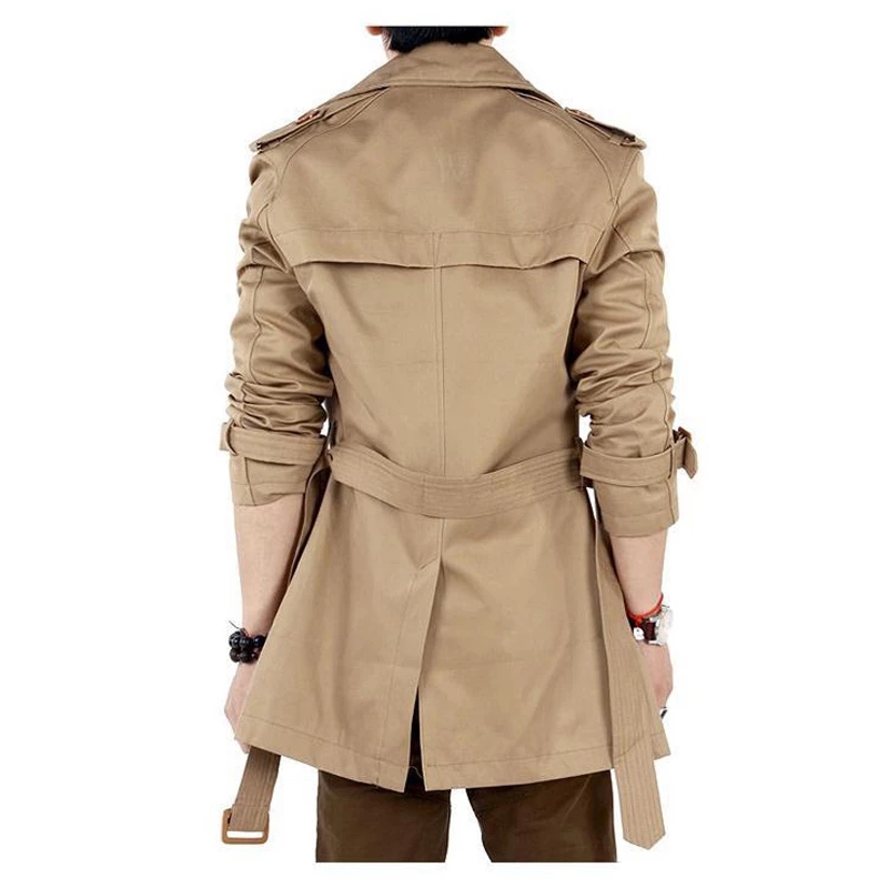 2021 High quality Trench Coat Men Casual Slim Long Men's Coats Autumn Double-breasted Trench Male Windbreaker Fashion