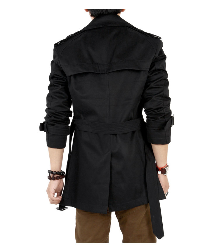 2021 High quality Trench Coat Men Casual Slim Long Men's Coats Autumn Double-breasted Trench Male Windbreaker Fashion