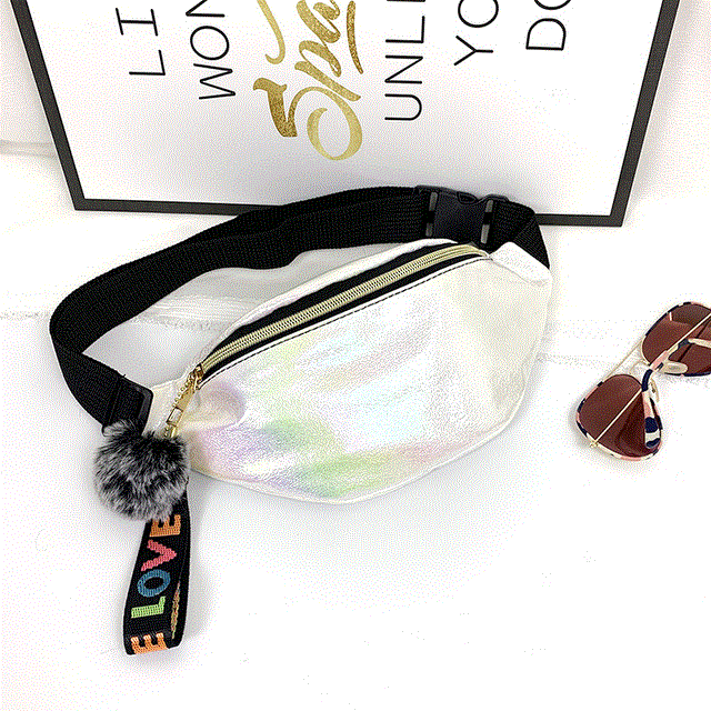 2021 High quality Cool Sequins Printing Waist Bag For Woman Fashion  Girls Shoulder Belt Bags Kids Waist Packs Glitter