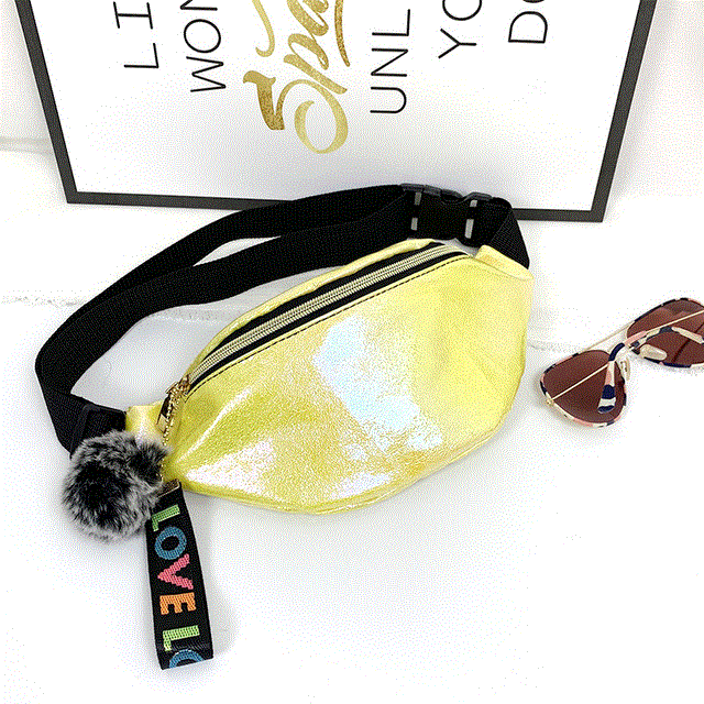 2021 High quality Cool Sequins Printing Waist Bag For Woman Fashion  Girls Shoulder Belt Bags Kids Waist Packs Glitter