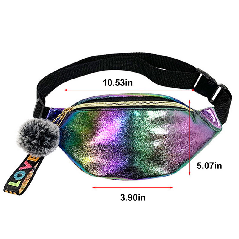2021 High quality Cool Sequins Printing Waist Bag For Woman Fashion  Girls Shoulder Belt Bags Kids Waist Packs Glitter