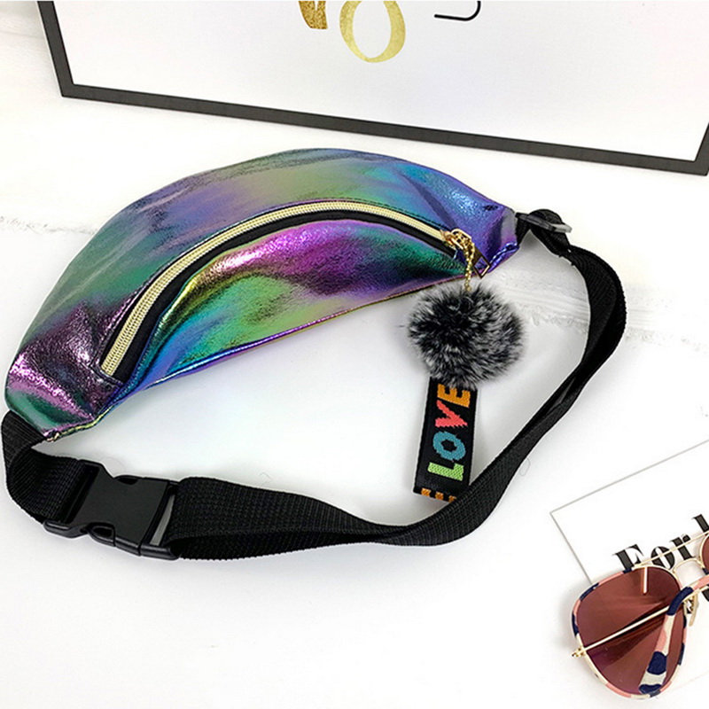 2021 High quality Cool Sequins Printing Waist Bag For Woman Fashion  Girls Shoulder Belt Bags Kids Waist Packs Glitter