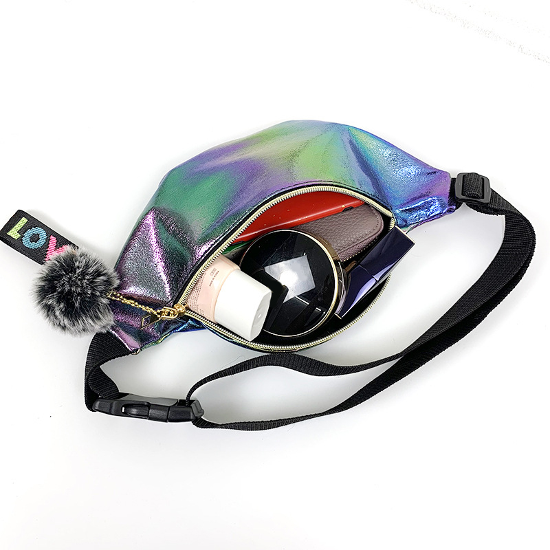 2021 High quality Cool Sequins Printing Waist Bag For Woman Fashion  Girls Shoulder Belt Bags Kids Waist Packs Glitter