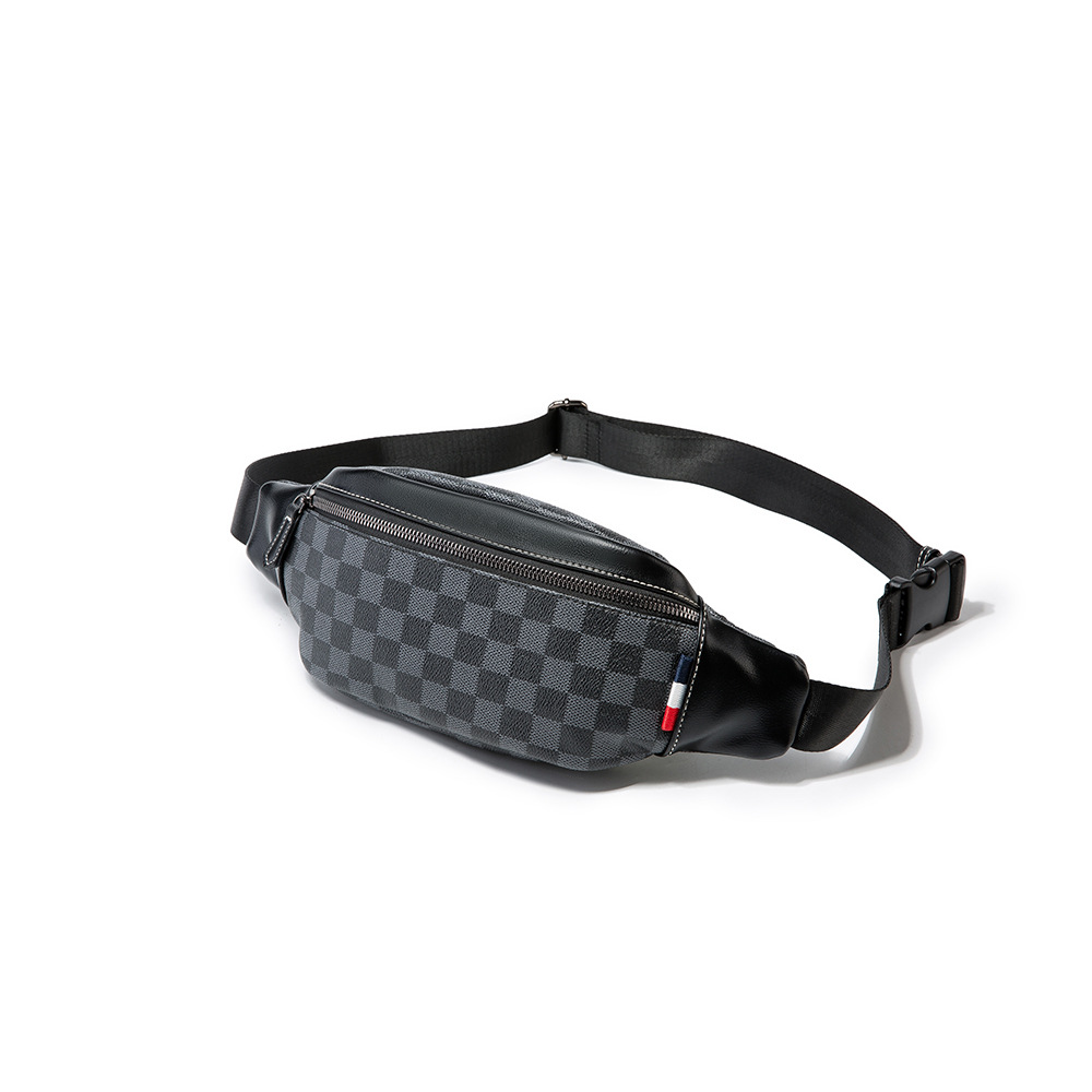 2021 High quality Hot Sale Fashion Black Plaid Women/Men Waist Packs Bags Luxury Fanny Pack Vintage Waist Purse Bag