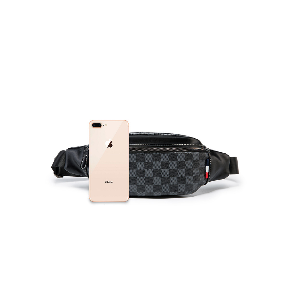 2021 High quality Hot Sale Fashion Black Plaid Women/Men Waist Packs Bags Luxury Fanny Pack Vintage Waist Purse Bag