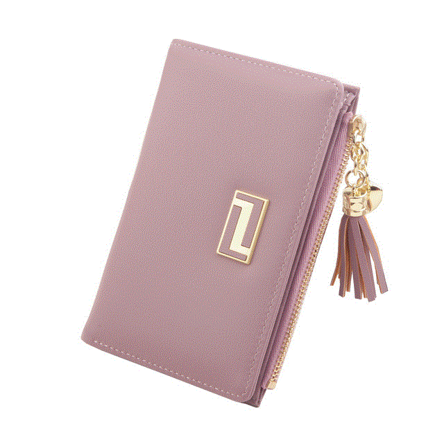 2021 High quality Short Women Wallets Zipper Tassel Wallet Soft Ladies Card Holder Slim Purse Female Wallet Small