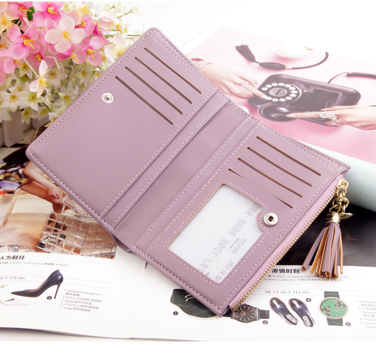 2021 High quality Short Women Wallets Zipper Tassel Wallet Soft Ladies Card Holder Slim Purse Female Wallet Small