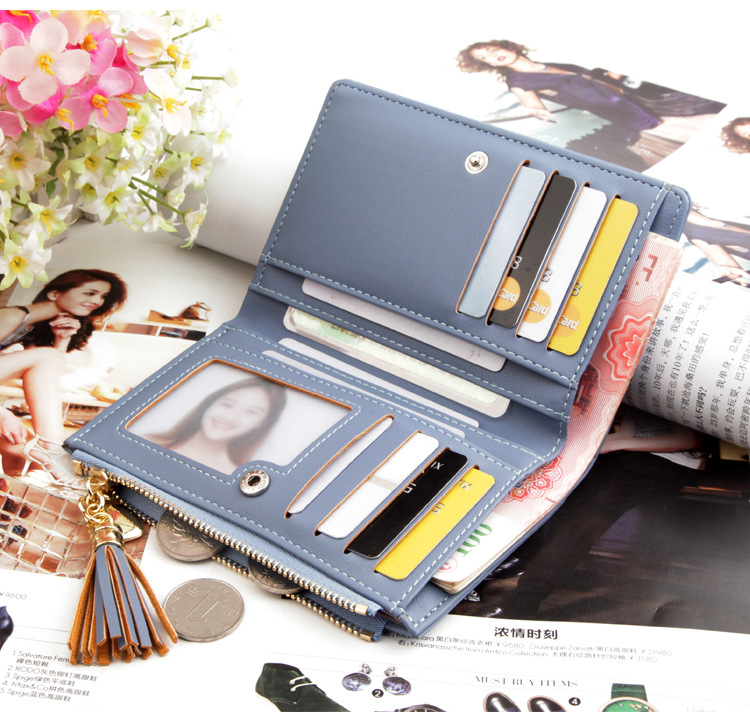 2021 High quality Short Women Wallets Zipper Tassel Wallet Soft Ladies Card Holder Slim Purse Female Wallet Small